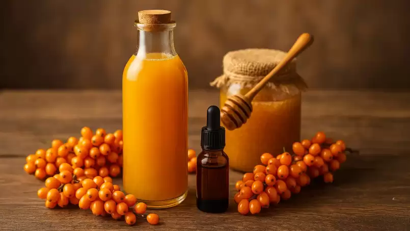 Sirup aus Sanddorn, Honig und Propolis